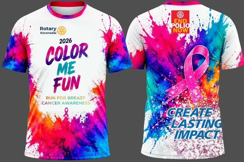 2026 Color Me Fun event shirt, front and back