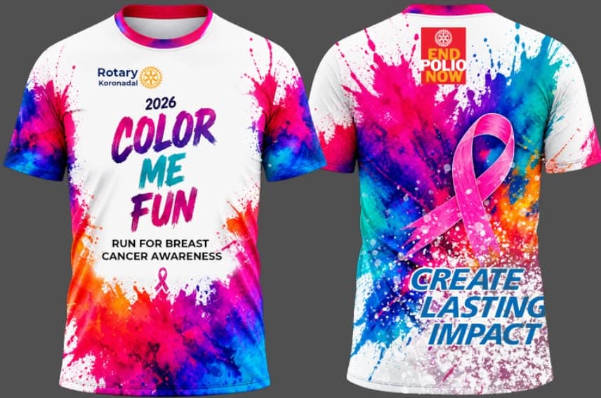 2026 Color Me Fun event shirt, front and back